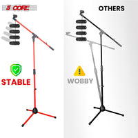 5 Core Tripod Mic Stand Floor 2Pcs Adjustable 18 to 72 Inches Sturdy Boom Arm Holder Microphone Stands Pedestal Para Microfono for Singing - 7DAY'S