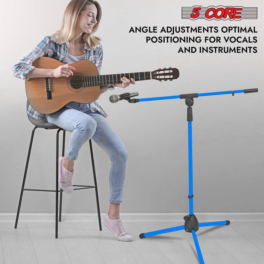 5 Core Tripod Mic Stand Floor 2Pcs Adjustable 18 to 72 Inches Sturdy Boom Arm Holder Microphone Stands Pedestal Para Microfono for Singing - 7DAY'S