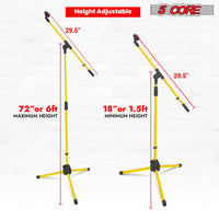 5 Core Tripod Mic Stand Floor 2Pcs Adjustable 18 to 72 Inches Sturdy Boom Arm Holder Microphone Stands Pedestal Para Microfono for Singing - 7DAY'S