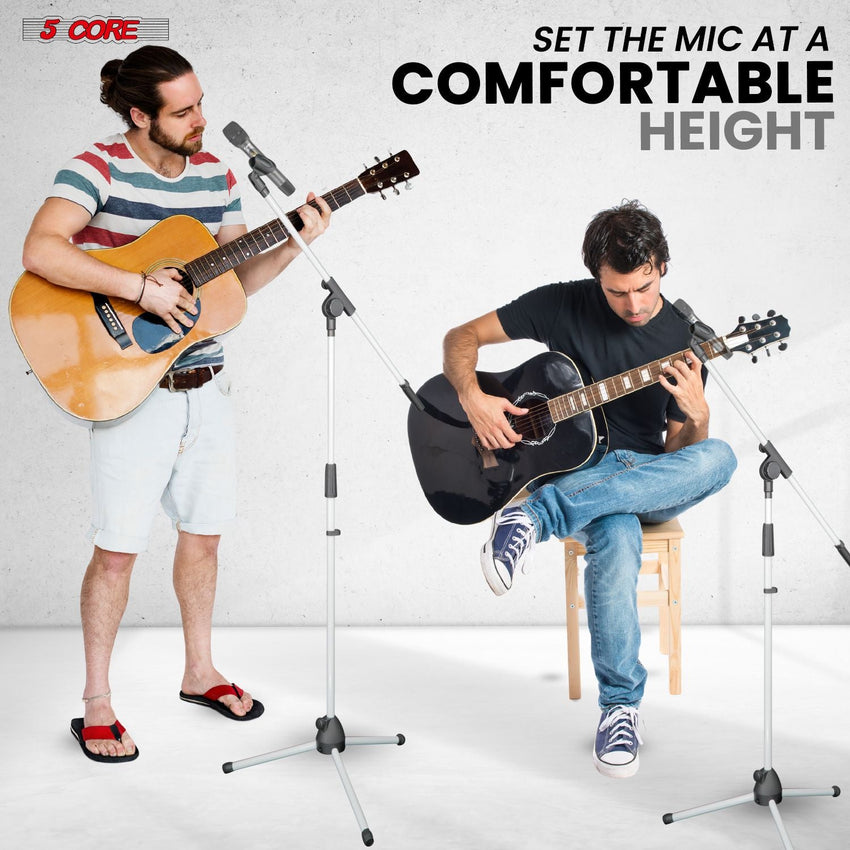 5 Core Tripod Mic Stand Floor 2Pcs Adjustable 18 to 72 Inches Sturdy Boom Arm Holder Microphone Stands Pedestal Para Microfono for Singing - 7DAY'S