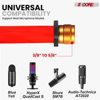 5 Core Tripod Mic Stand Floor 2Pcs Adjustable 18 to 72 Inches Sturdy Boom Arm Holder Microphone Stands Pedestal Para Microfono for Singing - 7DAY'S