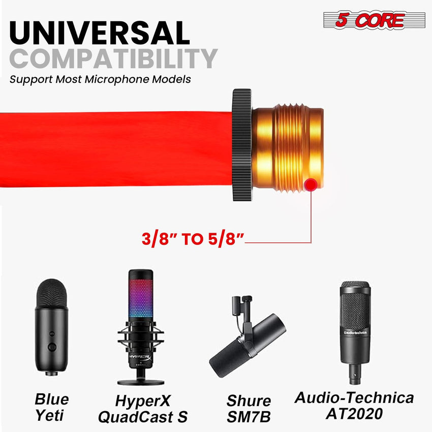 5 Core Tripod Mic Stand Floor 2Pcs Adjustable 18 to 72 Inches Sturdy Boom Arm Holder Microphone Stands Pedestal Para Microfono for Singing - 7DAY'S