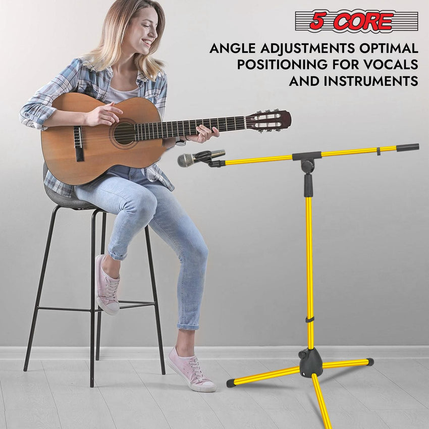 5 Core Tripod Mic Stand Floor 2Pcs Adjustable 18 to 72 Inches Sturdy Boom Arm Holder Microphone Stands Pedestal Para Microfono for Singing - 7DAY'S