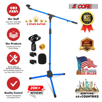 5 Core Tripod Mic Stand Floor 2Pcs Adjustable 18 to 72 Inches Sturdy Boom Arm Holder Microphone Stands Pedestal Para Microfono for Singing - 7DAY'S
