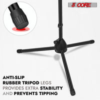 5 Core Tripod Mic Stand Floor 4Pcs Adjustable 18 to 72 Inches Sturdy Boom Arm Holder Microphone Stands Pedestal Para Microfono for Singing - 7DAY'S