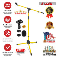 5 Core Tripod Mic Stand Floor 4Pcs Adjustable 18 to 72 Inches Sturdy Boom Arm Holder Microphone Stands Pedestal Para Microfono for Singing - 7DAY'S