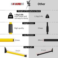 5 Core Tripod Mic Stand Floor 4Pcs Adjustable 18 to 72 Inches Sturdy Boom Arm Holder Microphone Stands Pedestal Para Microfono for Singing - 7DAY'S