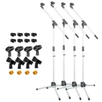 5 Core Tripod Mic Stand Floor 4Pcs Adjustable 18 to 72 Inches Sturdy Boom Arm Holder Microphone Stands Pedestal Para Microfono for Singing - 7DAY'S