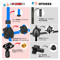 5 Core Tripod Mic Stand Floor 4Pcs Adjustable 18 to 72 Inches Sturdy Boom Arm Holder Microphone Stands Pedestal Para Microfono for Singing - 7DAY'S