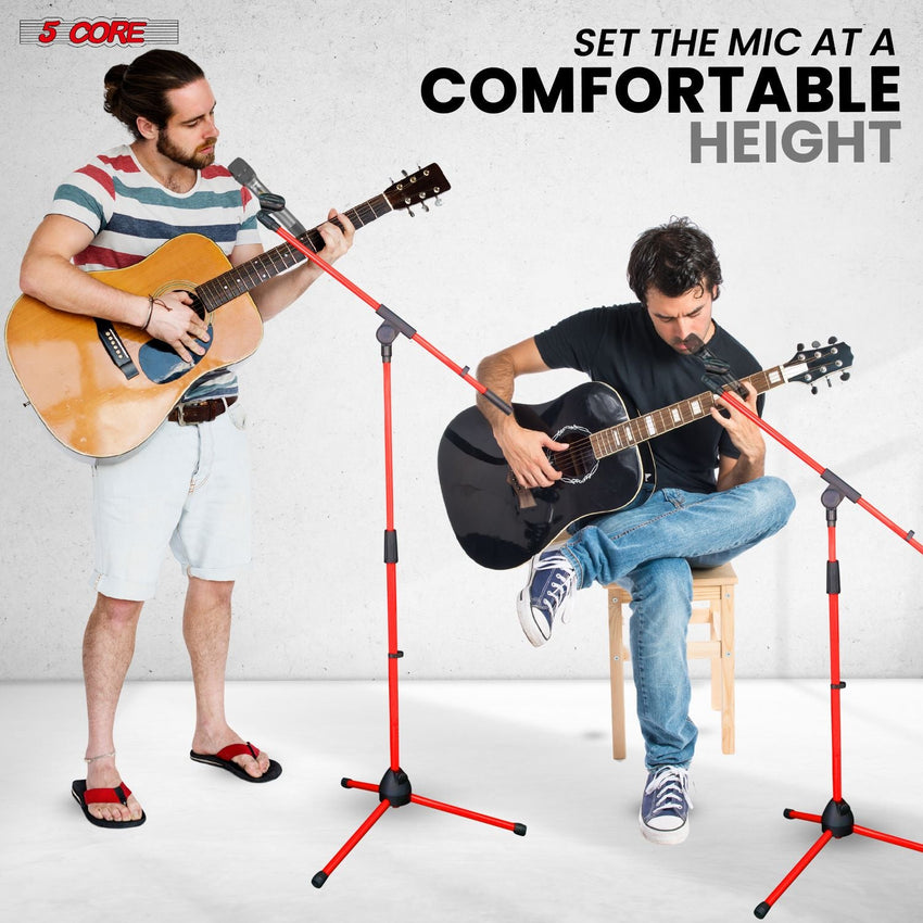 5 Core Tripod Mic Stand Floor 4Pcs Adjustable 18 to 72 Inches Sturdy Boom Arm Holder Microphone Stands Pedestal Para Microfono for Singing - 7DAY'S