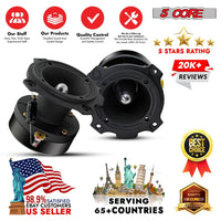 5 Core Tweeters Speakers Car Audio Pair 600W Combined Peak 4 Ohm 3.5 Inch Aluminum Super Bullet Tuiters Para Sonido Para Carro - TW BLT 180 BLK PAIR - 7DAY'S