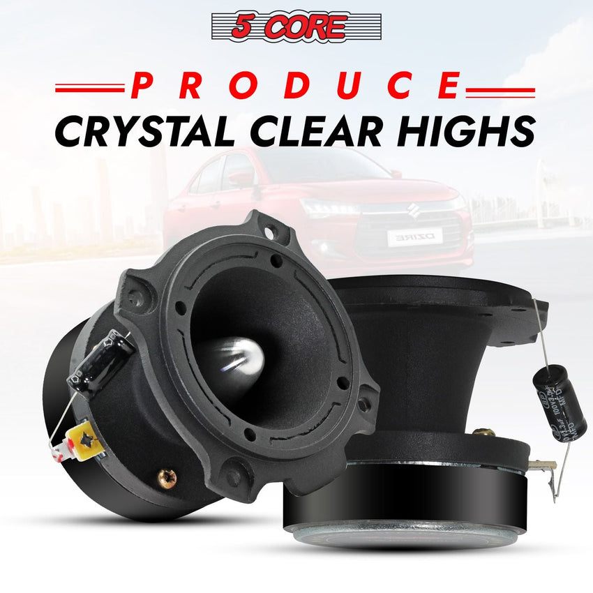 5 Core Tweeters Speakers Car Audio Pair 600W Combined Peak 4 Ohm 3.5 Inch Aluminum Super Bullet Tuiters Para Sonido Para Carro - TW BLT 180 BLK PAIR - 7DAY'S