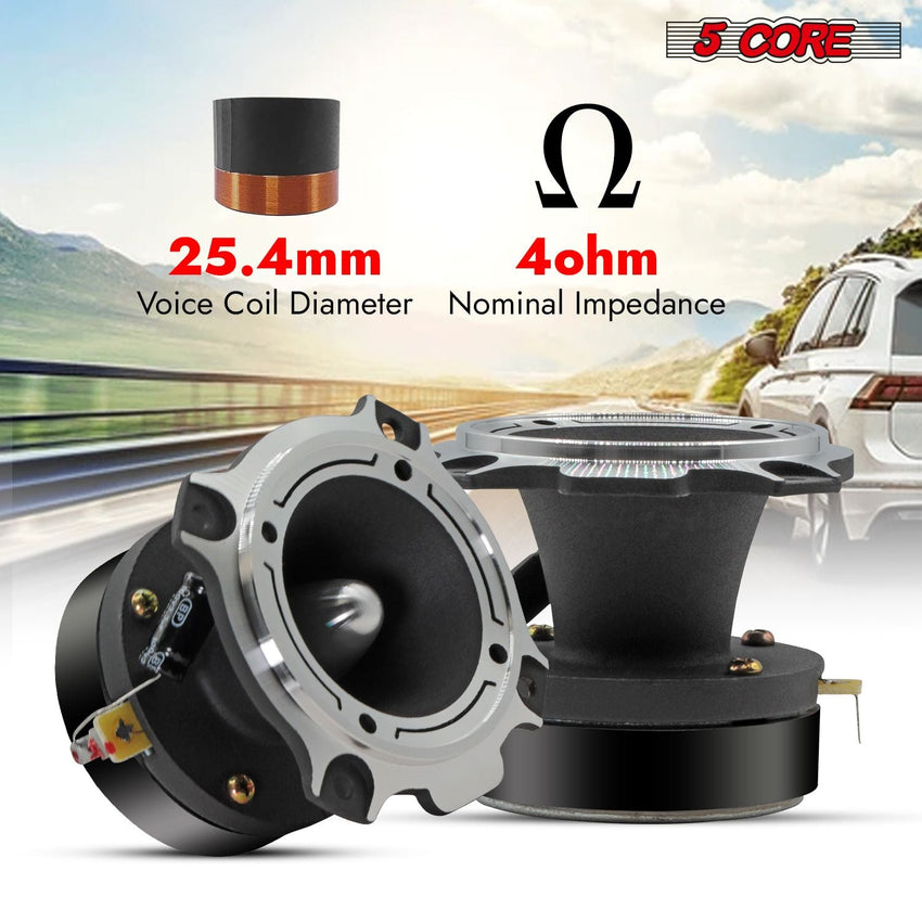 5 Core Tweeters Speakers Car Audio Pair 600W Combined Peak 4 Ohm 3.5 Inch Aluminum Super Bullet Tuiters Para Sonido Para Carro - TW BLT 180 CH PAIR - 7DAY'S