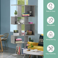 5 Cubes Ladder Shelf Corner Bookshelf Display Rack Bookcase - 7DAY'S