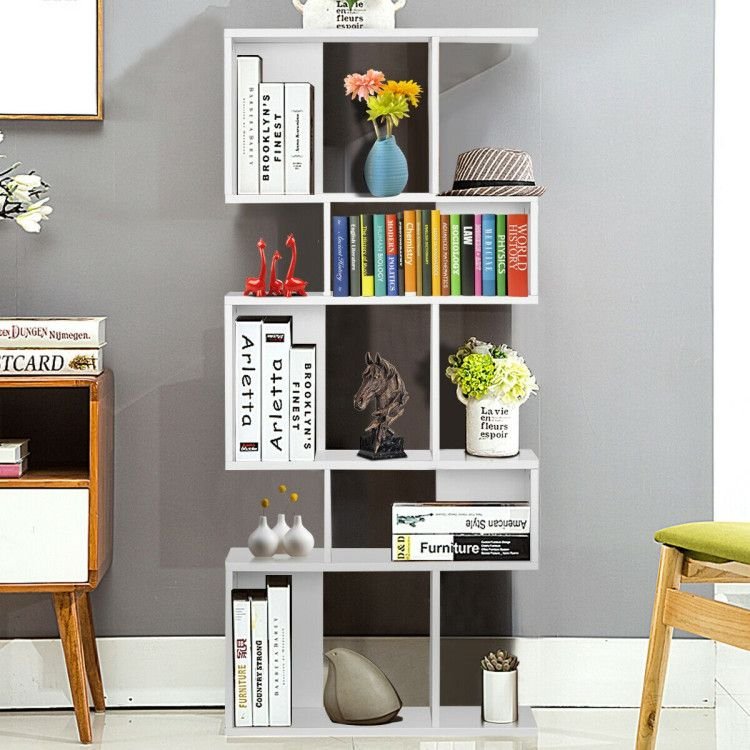 5 Cubes Ladder Shelf Corner Bookshelf Display Rack Bookcase - 7DAY'S