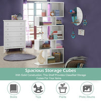 5 Cubes Ladder Shelf Corner Bookshelf Display Rack Bookcase - 7DAY'S