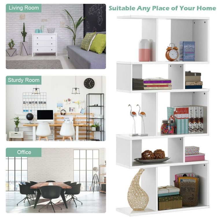 5 Cubes Ladder Shelf Corner Bookshelf Display Rack Bookcase - 7DAY'S