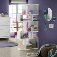 5 Cubes Ladder Shelf Corner Bookshelf Display Rack Bookcase - 7DAY'S