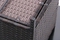 5 Piece Outdoor Patio Furniture Set,All Weather PE Rattan Conversation Chairs with Armrest and Removable Cushions,Ottomans and Storage Coffee Table for Poolside Garden Balcony Deck - 7DAY'S