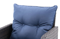 5 Piece Outdoor Patio Furniture Set,All Weather PE Rattan Conversation Chairs with Armrest and Removable Cushions,Ottomans and Storage Coffee Table for Poolside Garden Balcony Deck - 7DAY'S