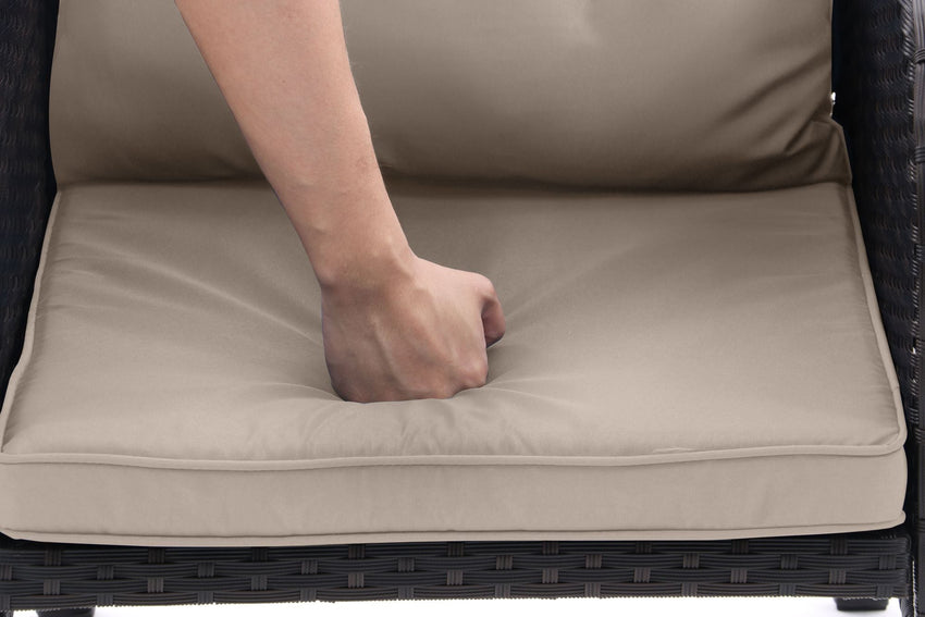 5 Piece Outdoor Patio Furniture Set,All Weather PE Rattan Conversation Chairs with Armrest and Removable Cushions,Ottomans and Storage Coffee Table for Poolside Garden Balcony Deck - 7DAY'S