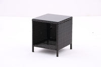 5 Piece Outdoor Patio Furniture Set,All Weather PE Rattan Conversation Chairs with Armrest and Removable Cushions,Ottomans and Storage Coffee Table for Poolside Garden Balcony Deck - 7DAY'S