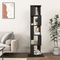 5 tier Rotating Bookshelf, Floor Rack Simple Bookcase with Acrylic plate Student Multi - Function Creative Bookshelf for Living Room with anti - toppling base - 7DAY'S