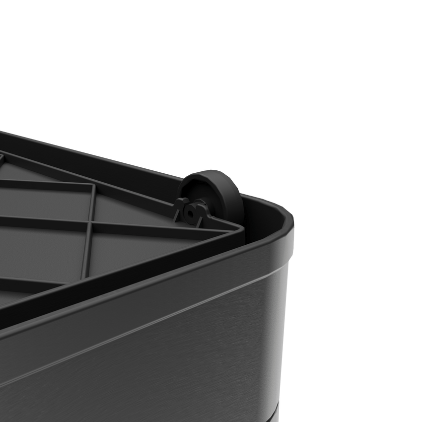 506QT 4 - Pack Transparent Stackable Storage Bins with 5 Doors to Open with Wheels, Folding Plastic Craft Containers Large Closet Organizers Box for Bedrooms Living Rooms Study Kids' Toys, Black - 7DAY'S