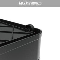 506QT 4 - Pack Transparent Stackable Storage Bins with 5 Doors to Open with Wheels, Folding Plastic Craft Containers Large Closet Organizers Box for Bedrooms Living Rooms Study Kids' Toys, Black - 7DAY'S