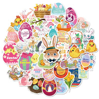 50pcs/roll Easter Day Bunny Rabbit Stickers Roll; Cute Happy Easter Stickers For Kids Children Card Scrapbooking; Easter Art Craft; Easter Gift; Party Favours Decorations; Easter Basket Stuffers - 7DAY'S
