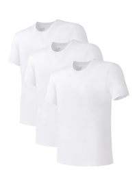 DAVID ARCHY Men's Undershirts Combed Cotton T-Shirt Soft Moisture-Wicking Undershirt Crew Neck or V Neck Tees 3 Pack