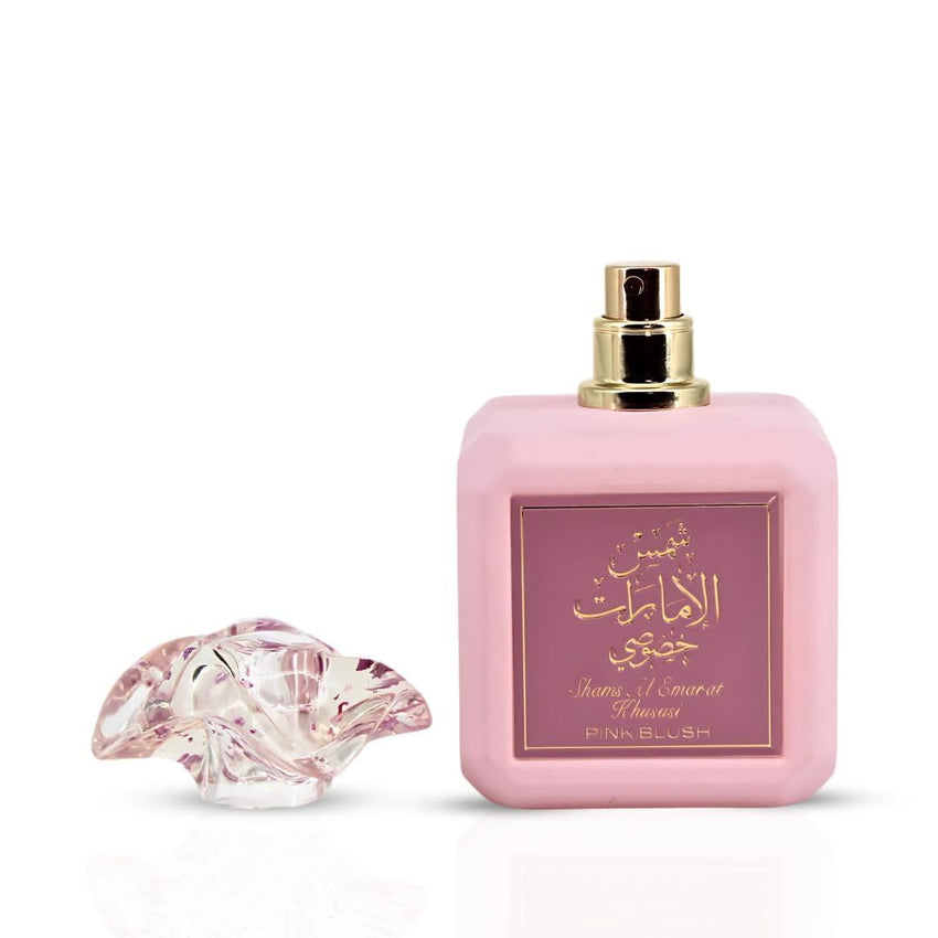 Ard al Zaafaran Pink Blush Shams Al Emarat Khususi, Marshmallow Blush Perfume For Women, Eau de Parfum - 100 ML (3.4 OZ) Romantic & Sweet Arabian Perfume - A Captivating Scent wrapped in Pink Bottle