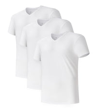DAVID ARCHY Men's Undershirts Combed Cotton T-Shirt Soft Moisture-Wicking Undershirt Crew Neck or V Neck Tees 3 Pack