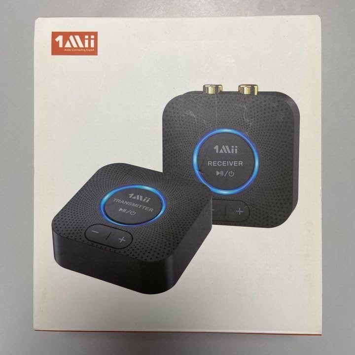 1Mii 2.4GHz Wireless Audio Transmitter Receiver Set for TV, 260Ft/80M Long Range 25ms Low Latency with AUX RCA in/Out,Wireless Audio Adapter for TV PC Powered Speaker Amplifier Soundbar