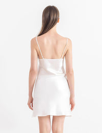 THXSILK Women's Silk Nightgown, 100% Real 19 Momme Mulberry Silk Sleepwear Round Neck Spaghetti Strap Chemise Nightdress