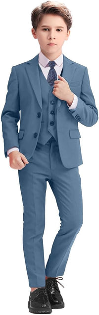 Boys Suits 5 Piece Slim Fit Suit for Kids Formal Ring Bearer Suits