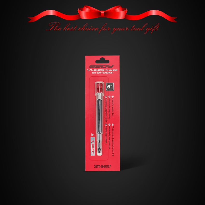 5-Piece 2", 4", 6", 12", 17" Extra Long Magnetic Screwdriver Bit Holders, 1/4 Inch Hex Shank Quick Release Extension Adapter, Durable CR-V Steel, Universal Fit for Impact Driver Bits