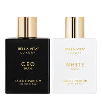 Bella Vita Luxury Trendsetter | 2x100ml Perfumes | CEO Man & White Oud | Perfume for Men & Women | Long Lasting Fragrance | Eau De Parfum