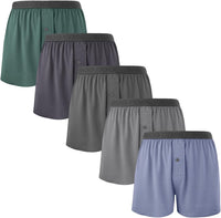 BAMBOO COOL Mens Boxer Shorts Underwear Soft Comfortable Breathable Knit Boxers Short for Men (3 or 5 Pack)