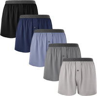 BAMBOO COOL Mens Boxer Shorts Underwear Soft Comfortable Breathable Knit Boxers Short for Men (3 or 5 Pack)