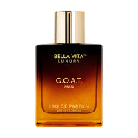 BellaVita Luxury G.O.A.T. Men's Eau De Parfum (3.4 fl.oz) | Natural Refreshing Notes of Bergamot, Lavender, Vetiver & Patchouli Oriental | Fresh Perfume for Men | Long-Lasting Perfume for Mens EDP