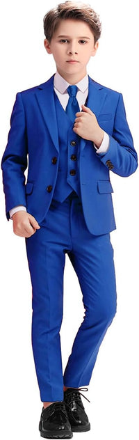 Boys Suits 5 Piece Slim Fit Suit for Kids Formal Ring Bearer Suits