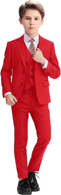 Boys Suits 5 Piece Slim Fit Suit for Kids Formal Ring Bearer Suits