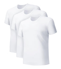DAVID ARCHY Men's Undershirts Micro Modal Ultra Soft T-Shirts Stretch Moisture-Wicking Crewneck/V-Neck Tees for Men, 3-Pack