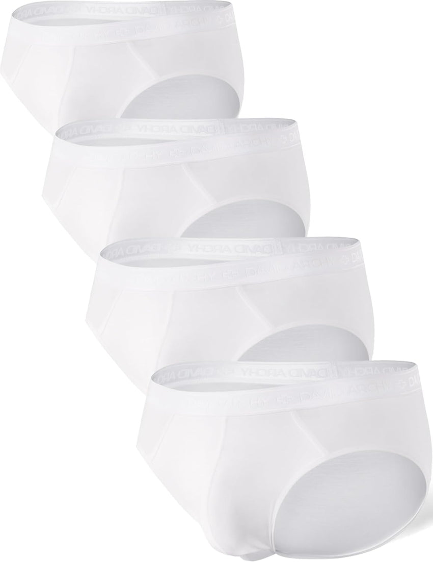 DAVID ARCHY Men's Underwear Ultra Soft Modal Dual Pouch Briefs Support Comfortable lightweight Briefs for Men 4 or 7 Pack