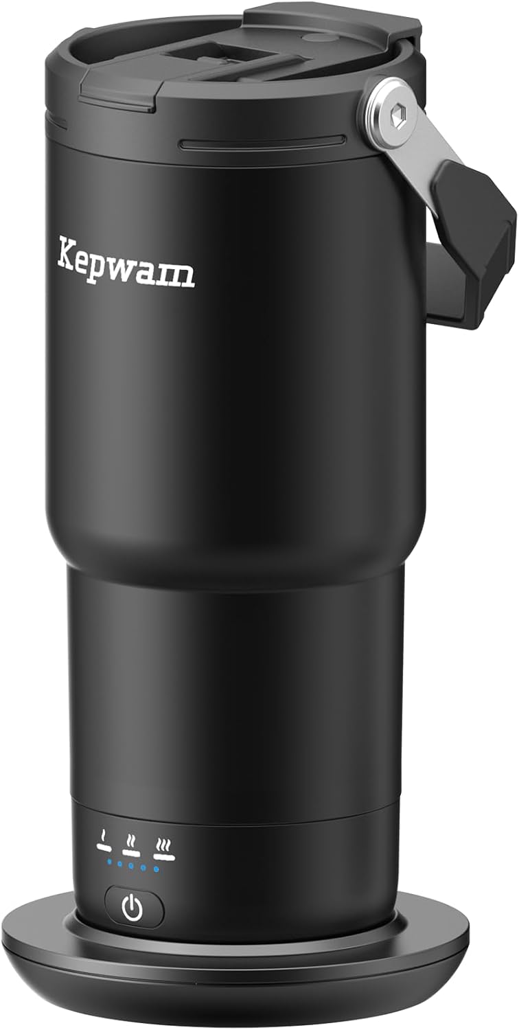 Self-Heating Travel Mug 20oz, Temperature-Controlled Coffee Warmer Mug, Smart Travel Coffee Mug Keep Coffee Drinks Hot, Heated Mug Great for Driver Outdoor Fits Car Cup Holders