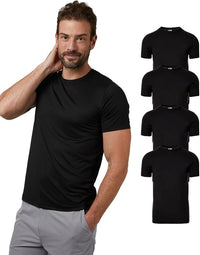 32 Degrees Mens 4 Pack Cool Crewneck T-Shirt | Anti-Odor | Quick Drying | 4-Way Stretch