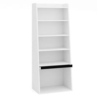 6 - Tier Bookcase Freestanding Ladder Bookshelf with 2 Adjustable Shelves and Flip Up Door - 7DAY'S