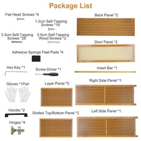 6 - Tier Shoe Cabinet with Bamboo Shoe Rack Freestanding Shoe Organizer with 2 Hollow Doors and Handles 154lbs Max Load for Closet Hallway Living Room - 7DAY'S