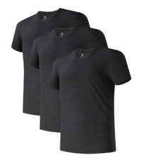 DAVID ARCHY Men's Undershirts Combed Cotton T-Shirt Soft Moisture-Wicking Undershirt Crew Neck or V Neck Tees 3 Pack